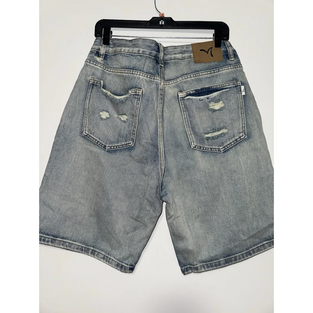 Streetwear Ripped Jorts Mid Low Waisted Hip Hop Bermuda Jean Shorts For Women 32